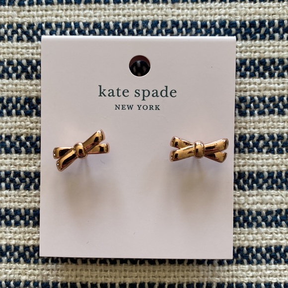 kate spade Jewelry - Kate Spade bow earrings rose gold, New!